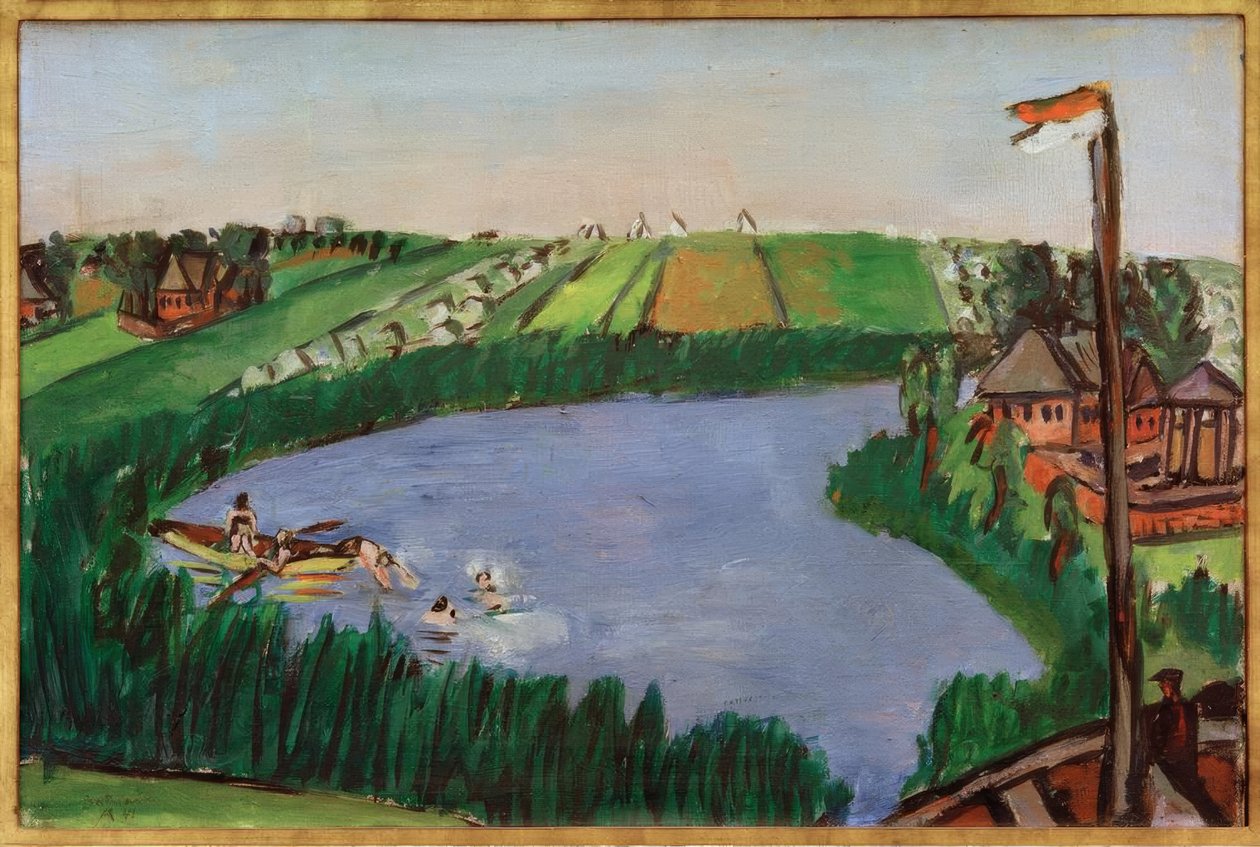 Holländische Landschaft mit Badenden von Max Beckmann