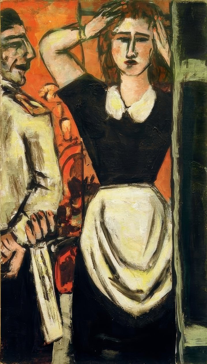 Kellner und Garderobenmädchen von Max Beckmann
