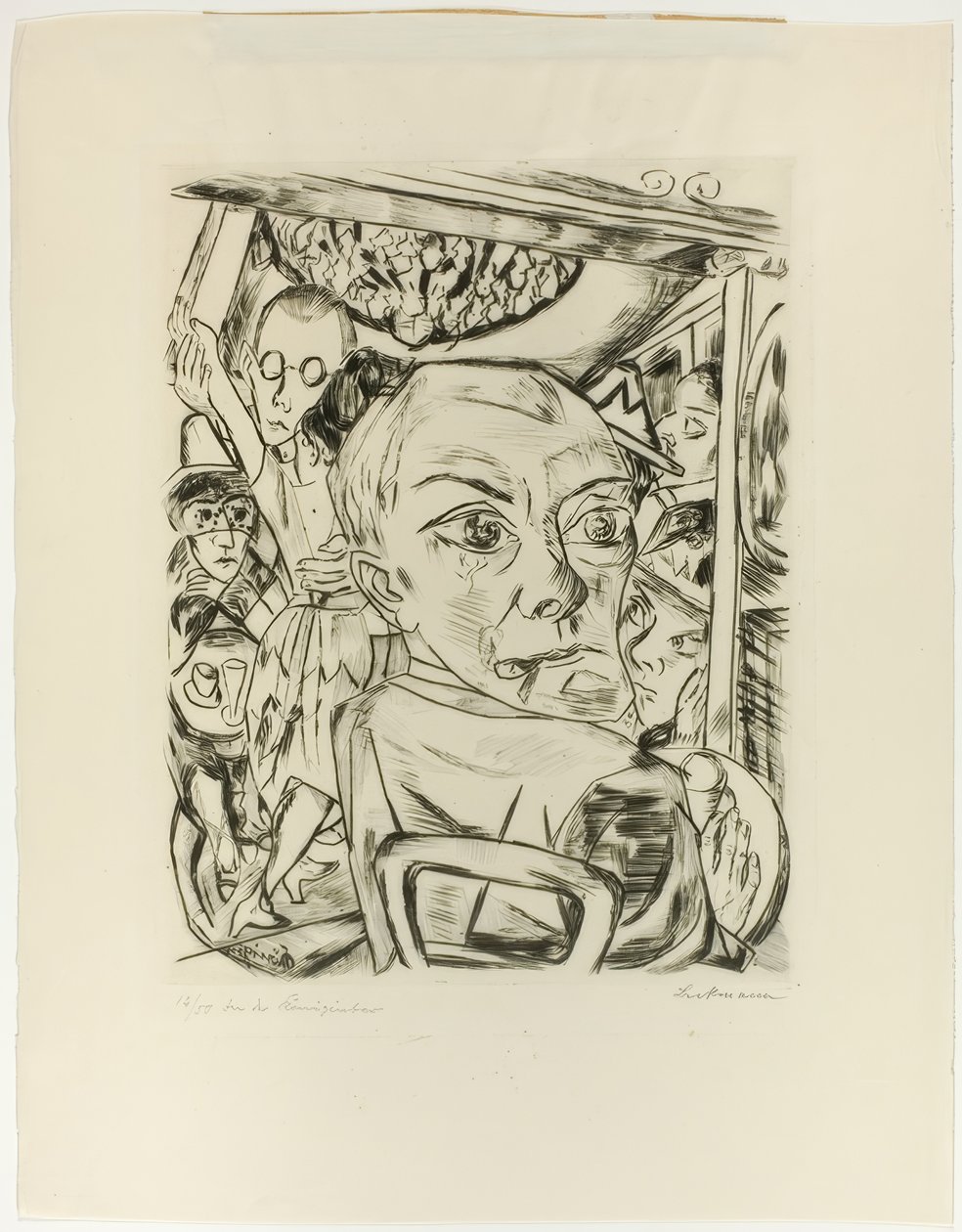 Königin Bar (Selbstporträt) von Max Beckmann