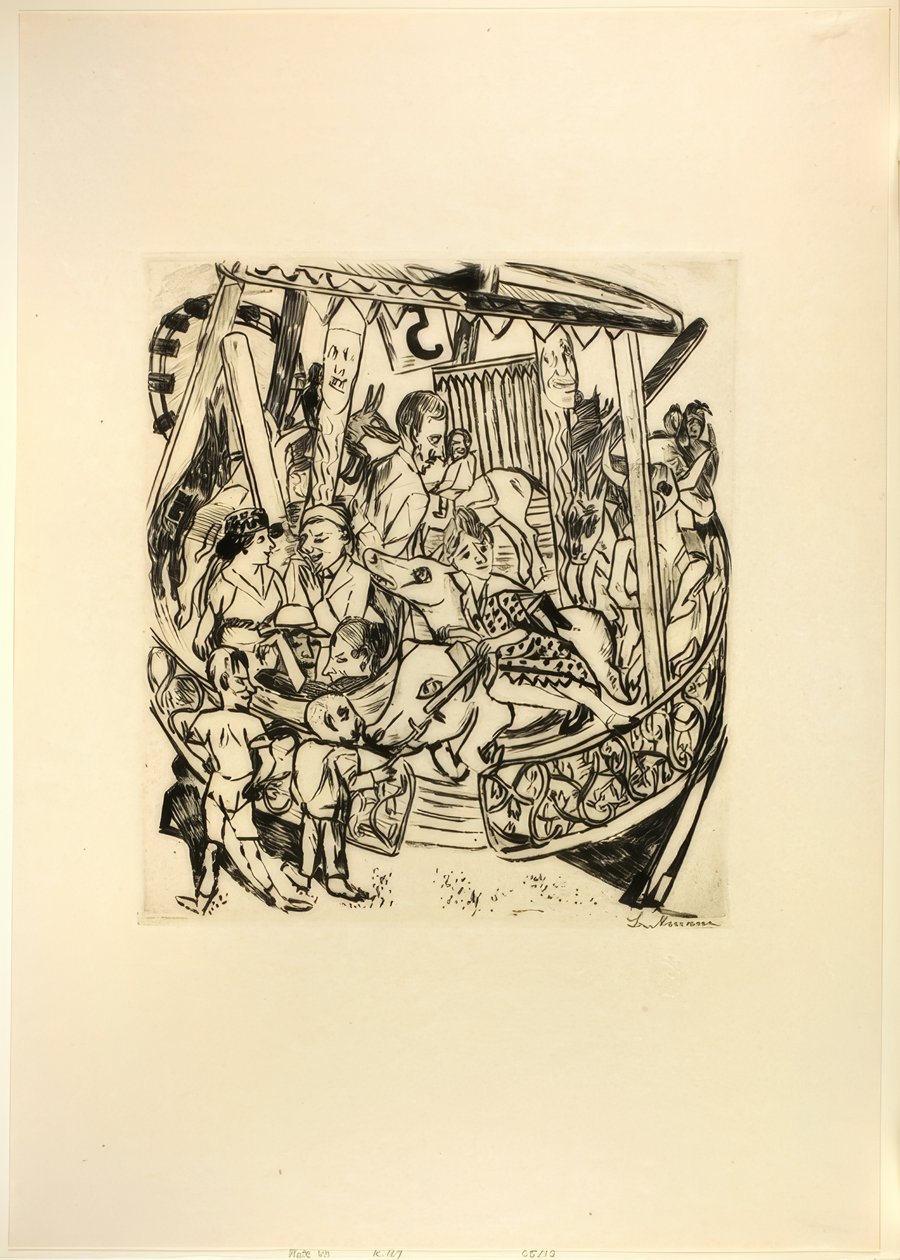 Karussell, Platte sieben aus Jahrmarkt von Max Beckmann