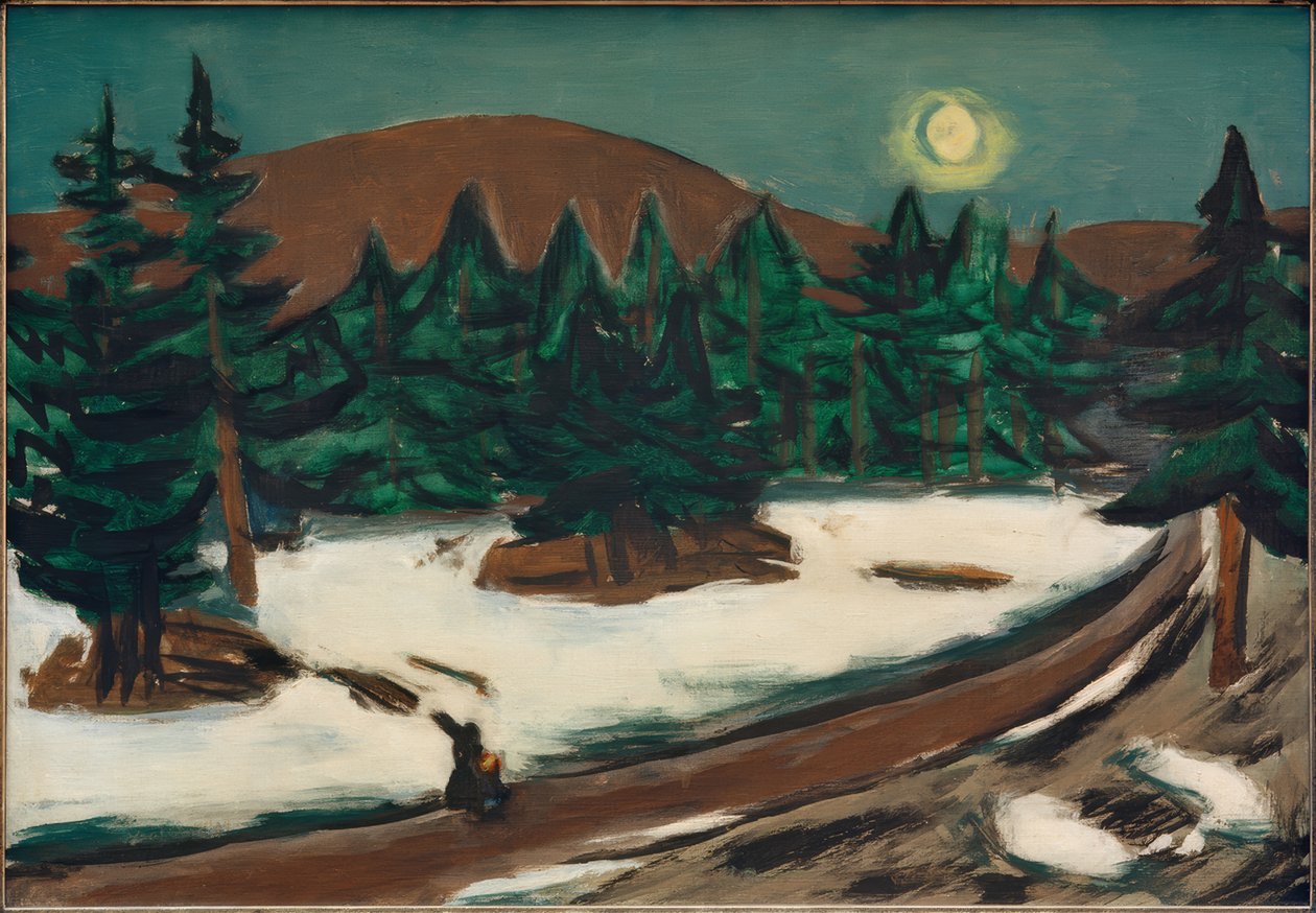 Mondlandschaft im Gebirge mit Schnee von Max Beckmann