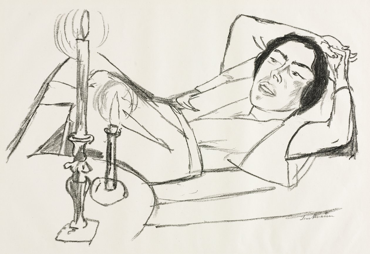 Liegende Frau (Porträt von Johanna Loeb) von Max Beckmann