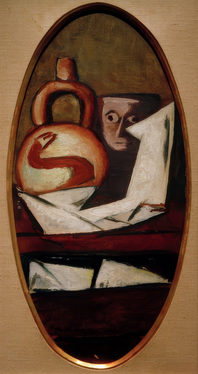 Stillleben mit mexikanischer Figur von Max Beckmann
