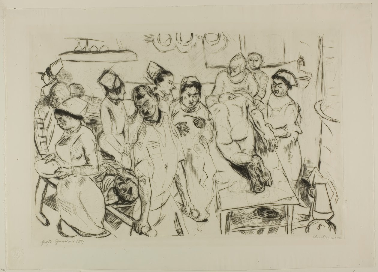 Die große Operation, Platte achtzehn aus Gesichter von Max Beckmann