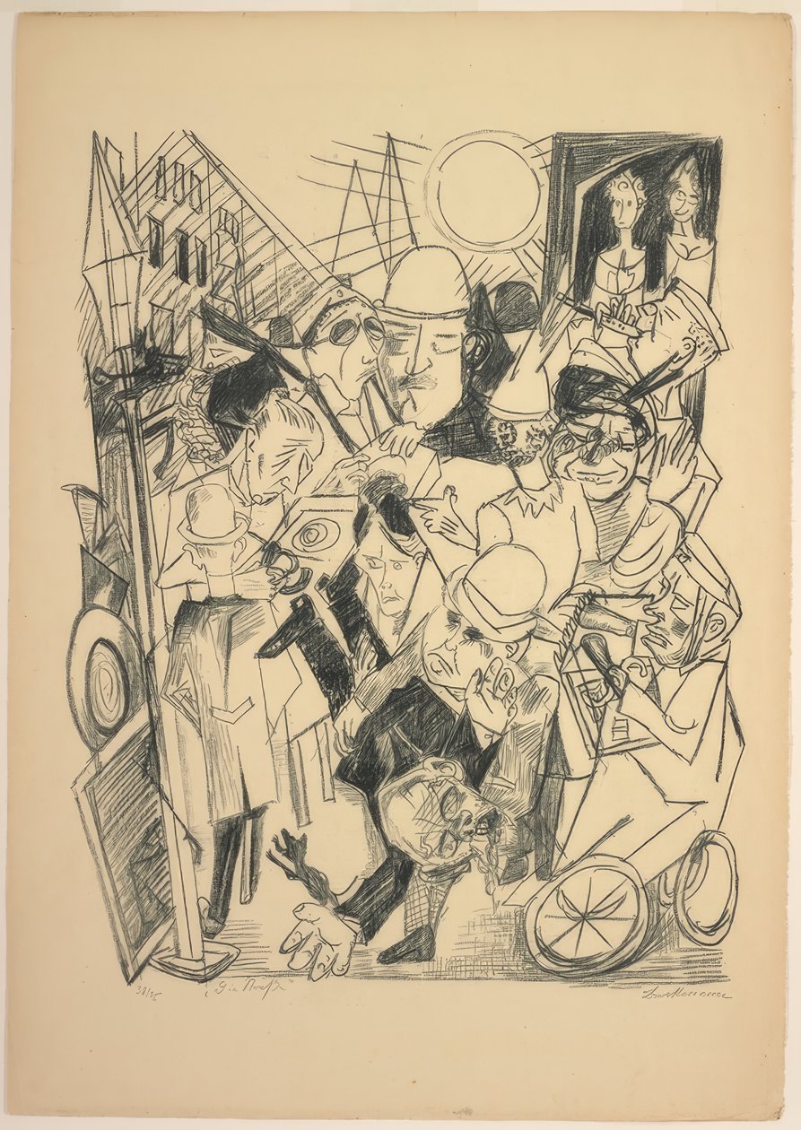 Die Straße, Platte drei aus Die Hölle von Max Beckmann