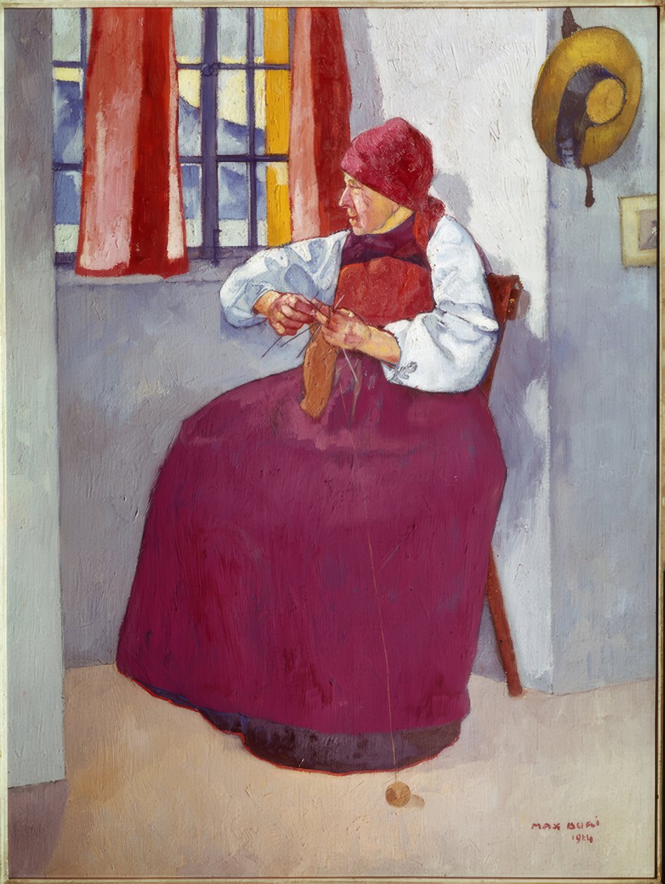 Strickende Frau von Max Buri