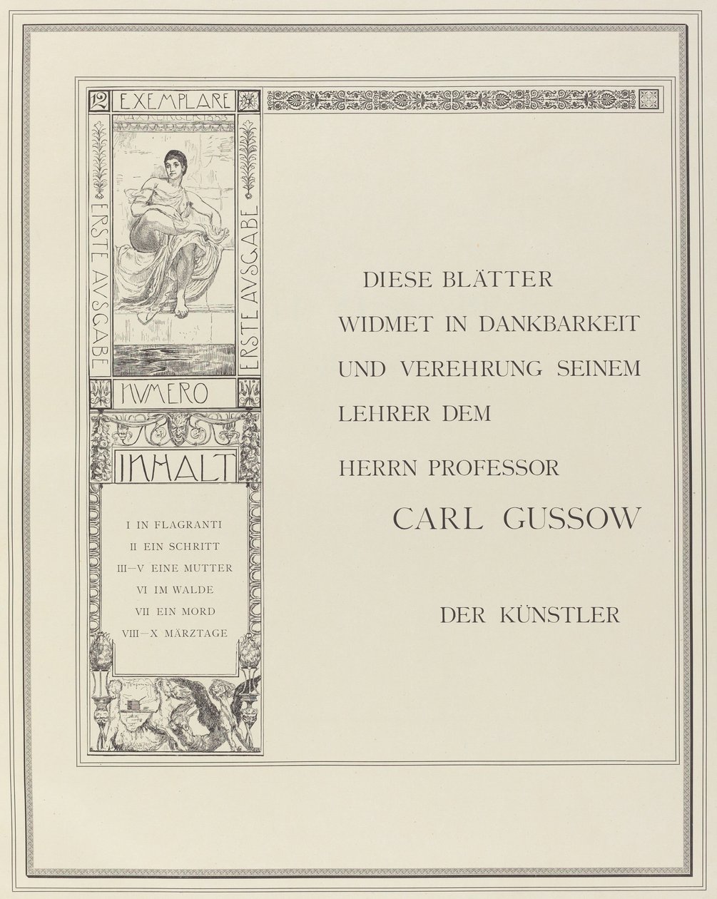 Widmung von Max Klinger