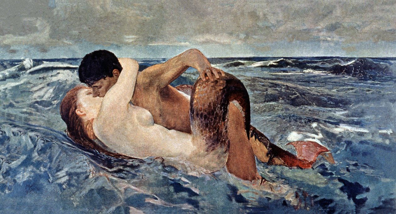 Triton und Meerjungfrau von Max Klinger
