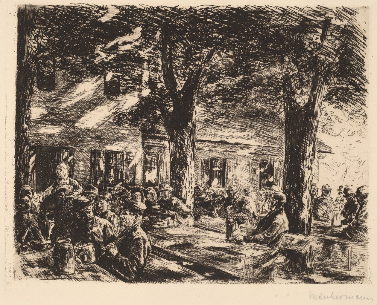 Ein Wirtshausgarten in Rosenheim, 1895 von Max Liebermann