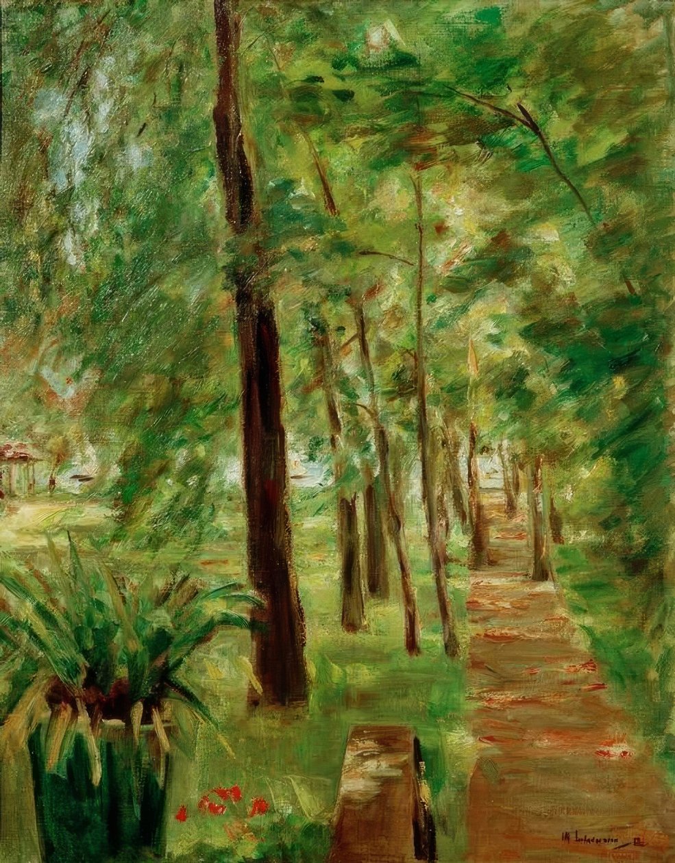 Die Birkenallee im Wannseegarten nach Osten von Max Liebermann