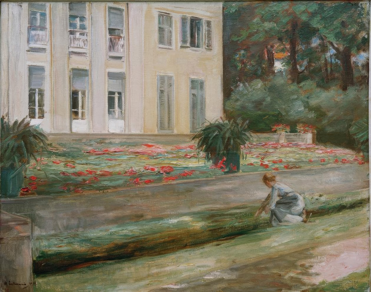 Die Blumenterrasse im Wannseegarten nach Nordwesten von Max Liebermann