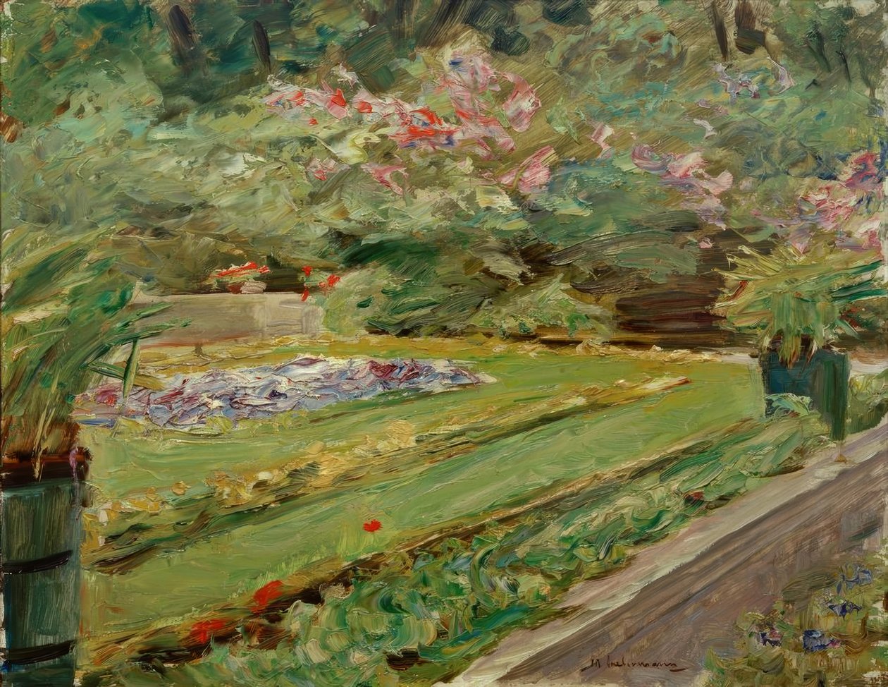 Die Blumenterrasse im Wannseegarten nach Nordwesten von Max Liebermann