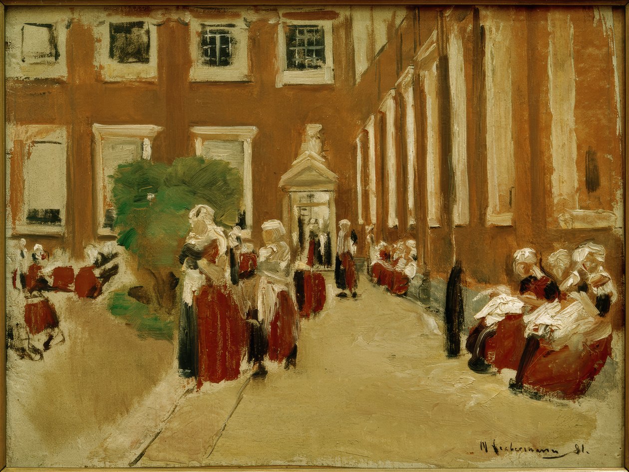 Freistunde im Amsterdamer Waisenhaus von Max Liebermann