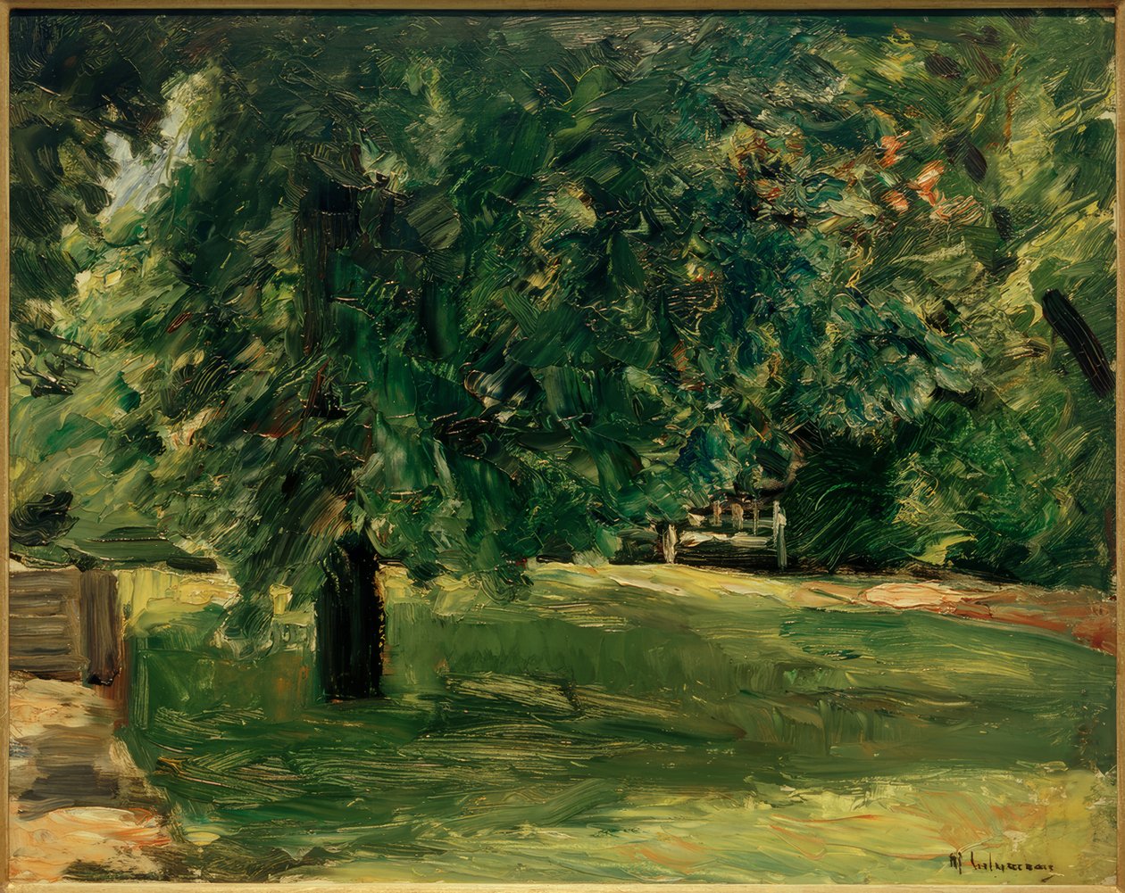 Gartenbank unter dem Kastanienbaum im Wannseegarten von Max Liebermann