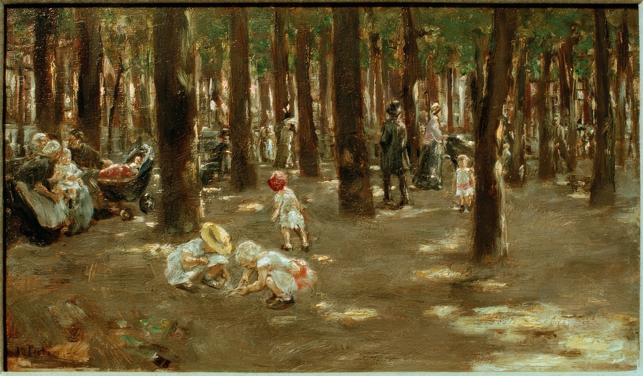 Kinderspielplatz im Tiergarten zu Berlin von Max Liebermann