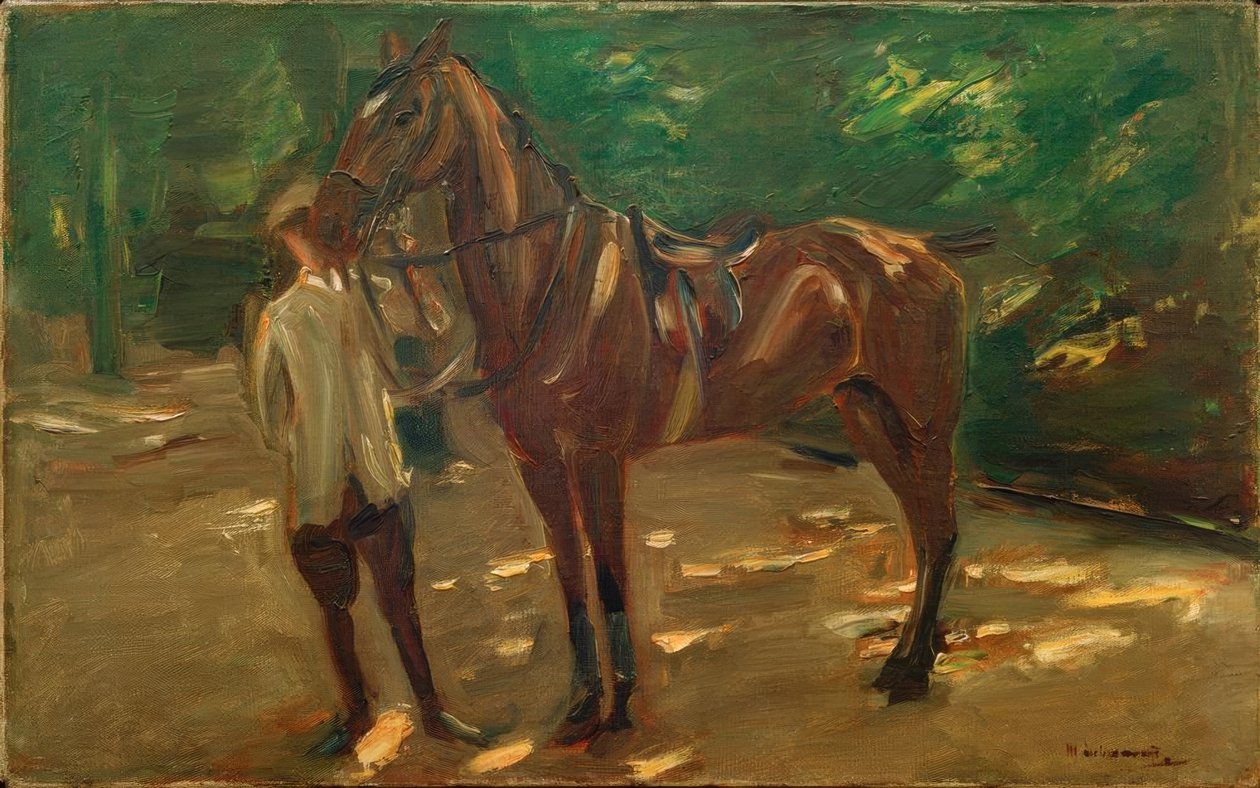 Reitknecht mit Pferd von Max Liebermann
