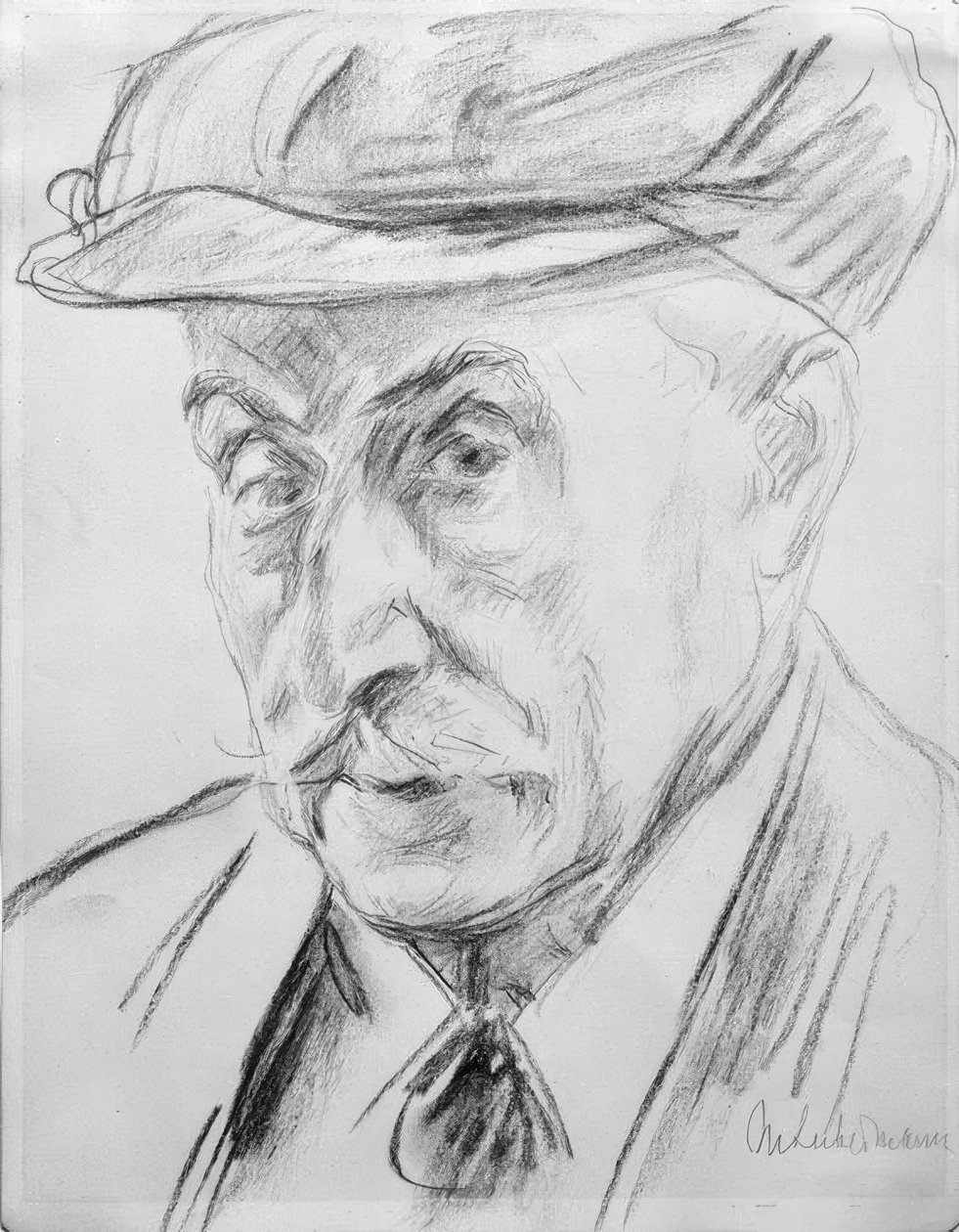 Selbstbildnis mit Schirmmütze von Max Liebermann