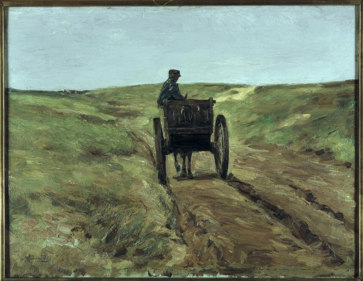 Wagen in den Dünen bei Katwijk von Max Liebermann