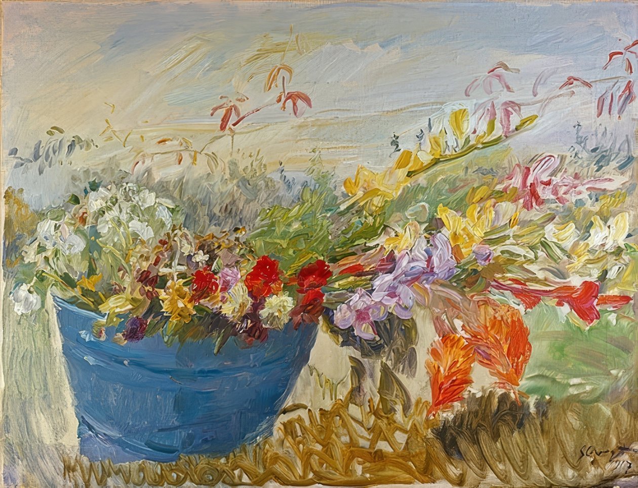Blumenstilleben im Freien von Max Slevogt