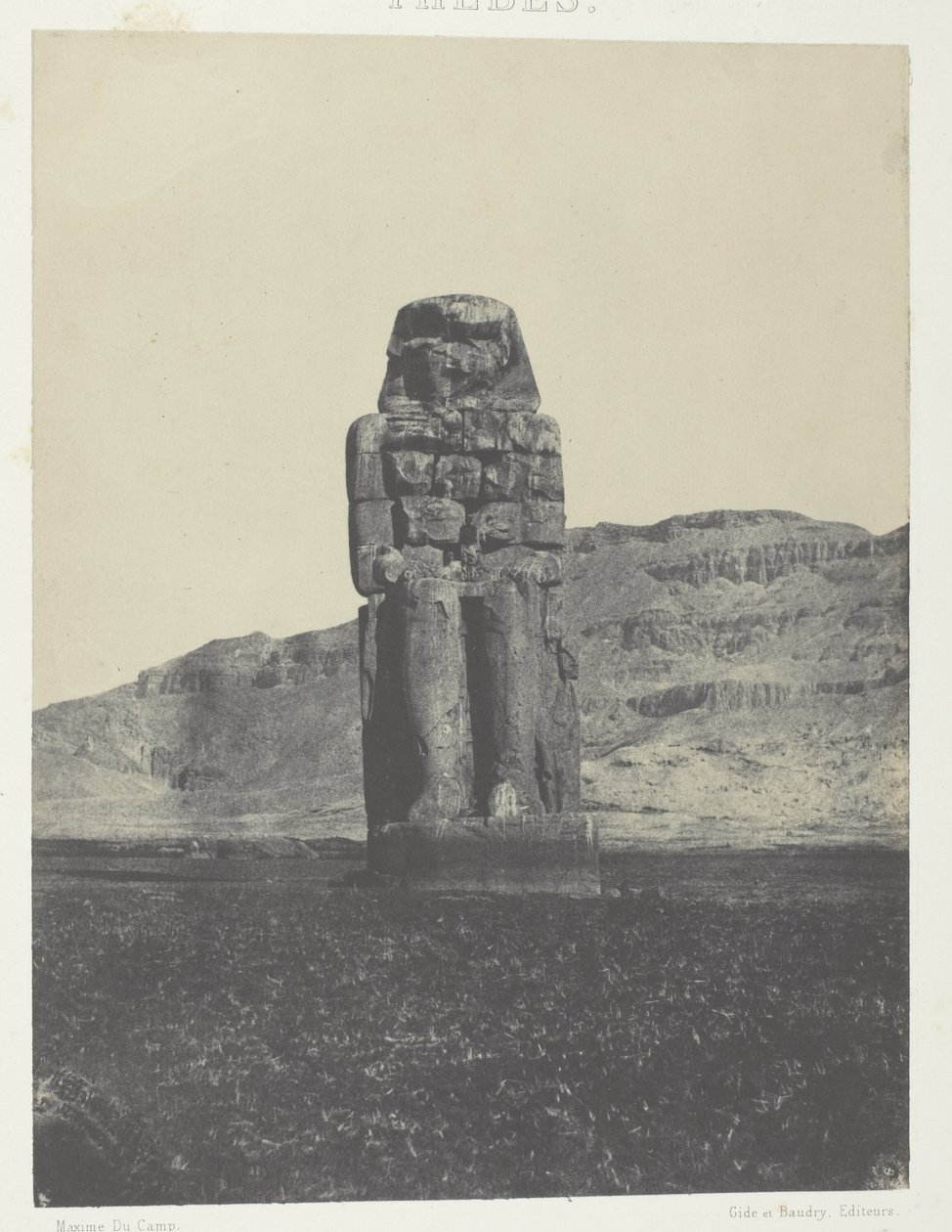 Gournah, Statue des Memnon; Theben von Maxime Du Camp