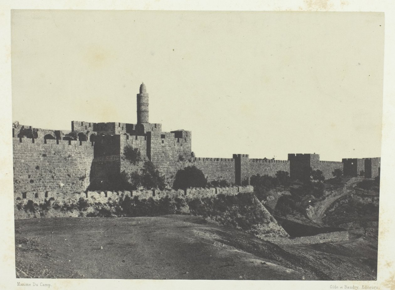Jerusalem, Westlicher Teil der Mauern; Palästina von Maxime Du Camp