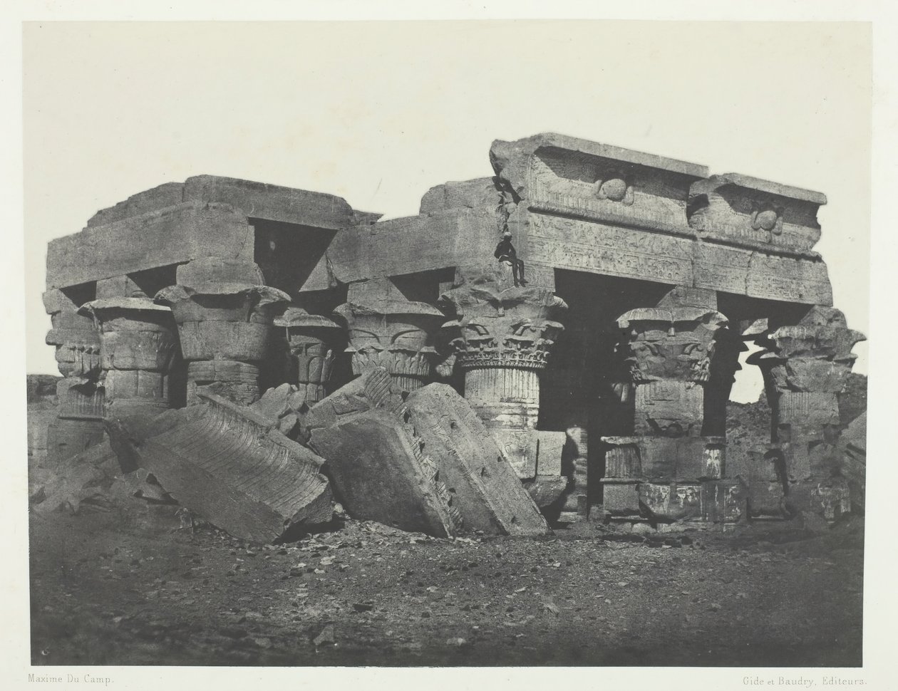 Tempel von Ombos, Oberägypten, 1849-51, gedruckt 1852 von Maxime Du Camp