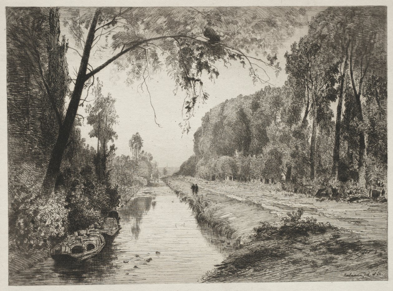 Kanal bei Pont Sainte-Maxence, ca. 1878 von Maxime Lalanne