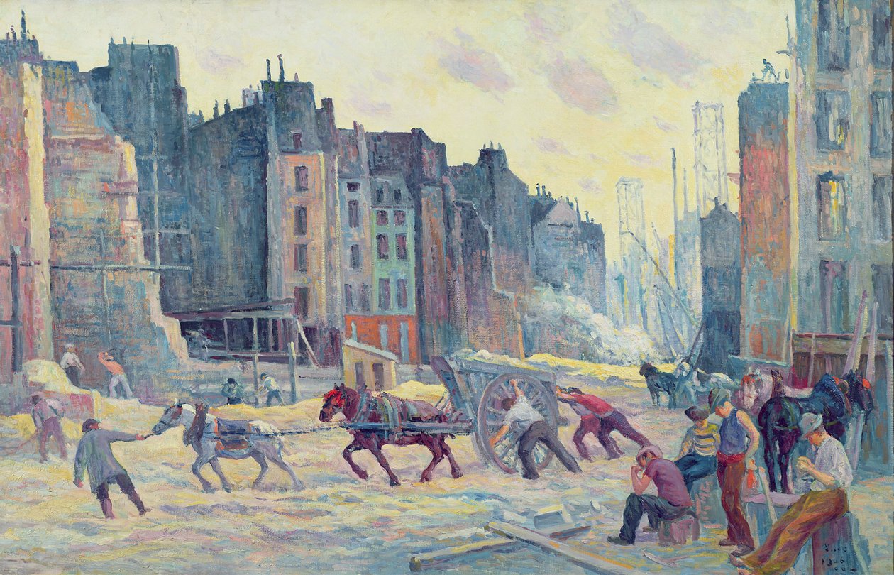 Arbeit in der Rue Reaumur, 1906-08 von Maximilien Luce