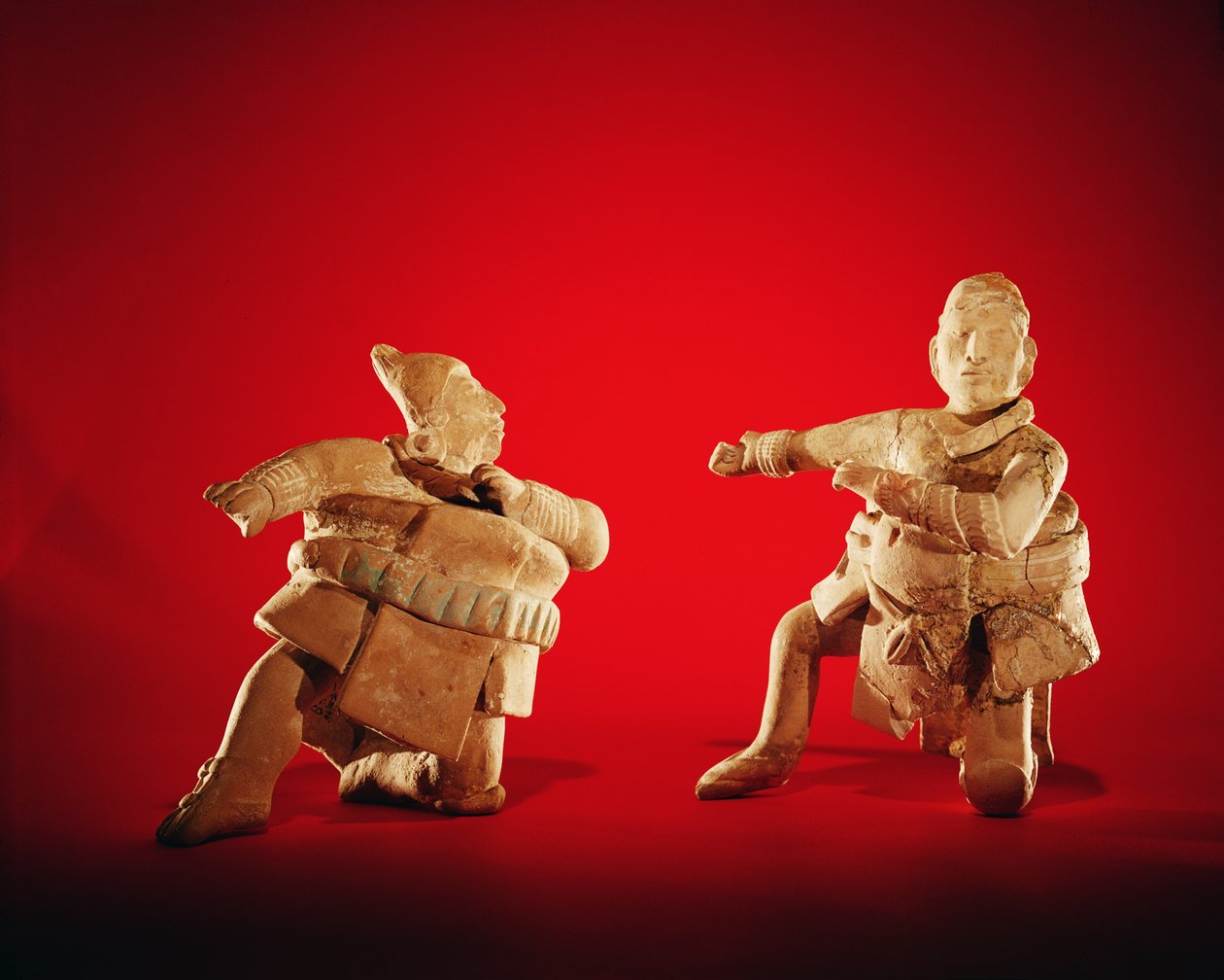 Figuren von zeremoniellen Ballspielern, von der Insel Jaina, ca. 600 von Mayan