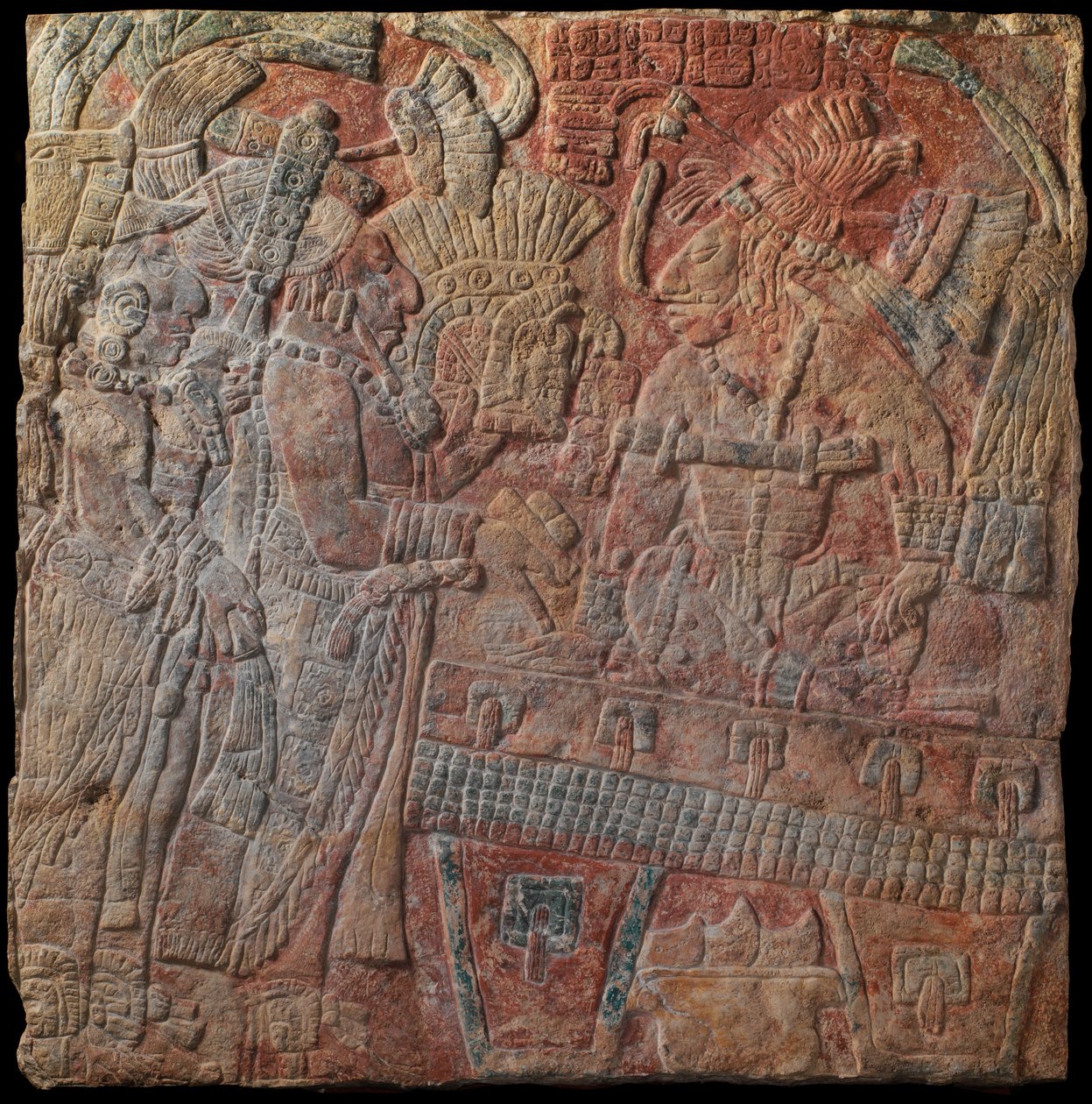 Relief mit thronendem Herrscher, ca. 770 n. Chr. von Mayan