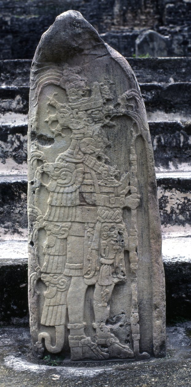 Tikal Stela 9, Frühe Klassik, 475 n. Chr. von Mayan