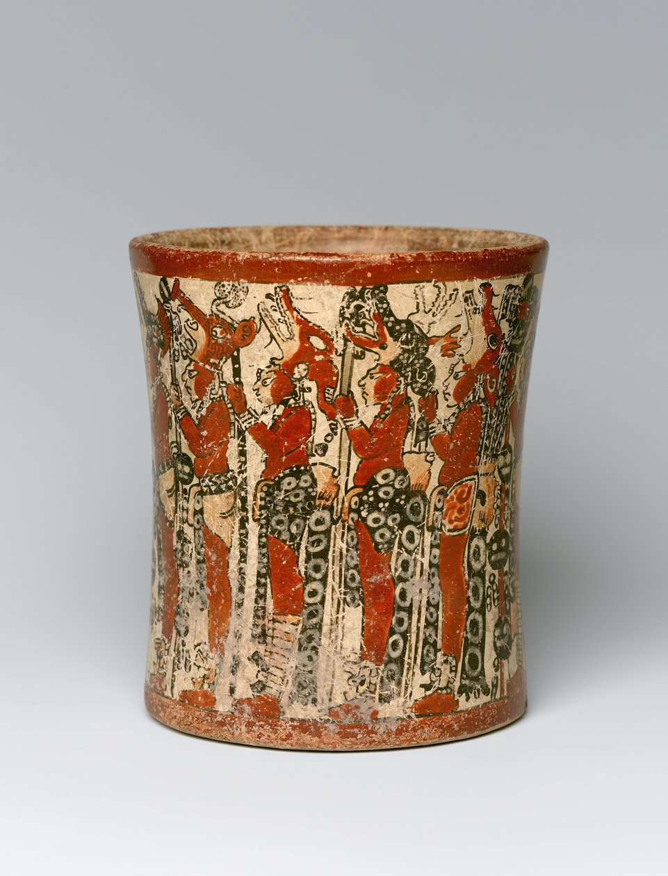 Zylindrisches Gefäß, gefunden in Yucatan, Mexiko, ca. 550-950 von Mayan