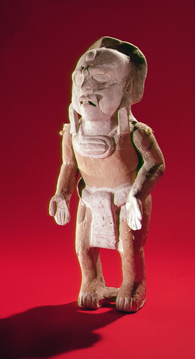 Figur eines maskierten Priesters in einer Zeremonie, von der Insel Jaina (Irdenware) von Mayan