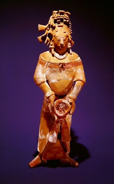 Figurine, aus Campeche, Jaina-Stil, Spätklassik von Mayan