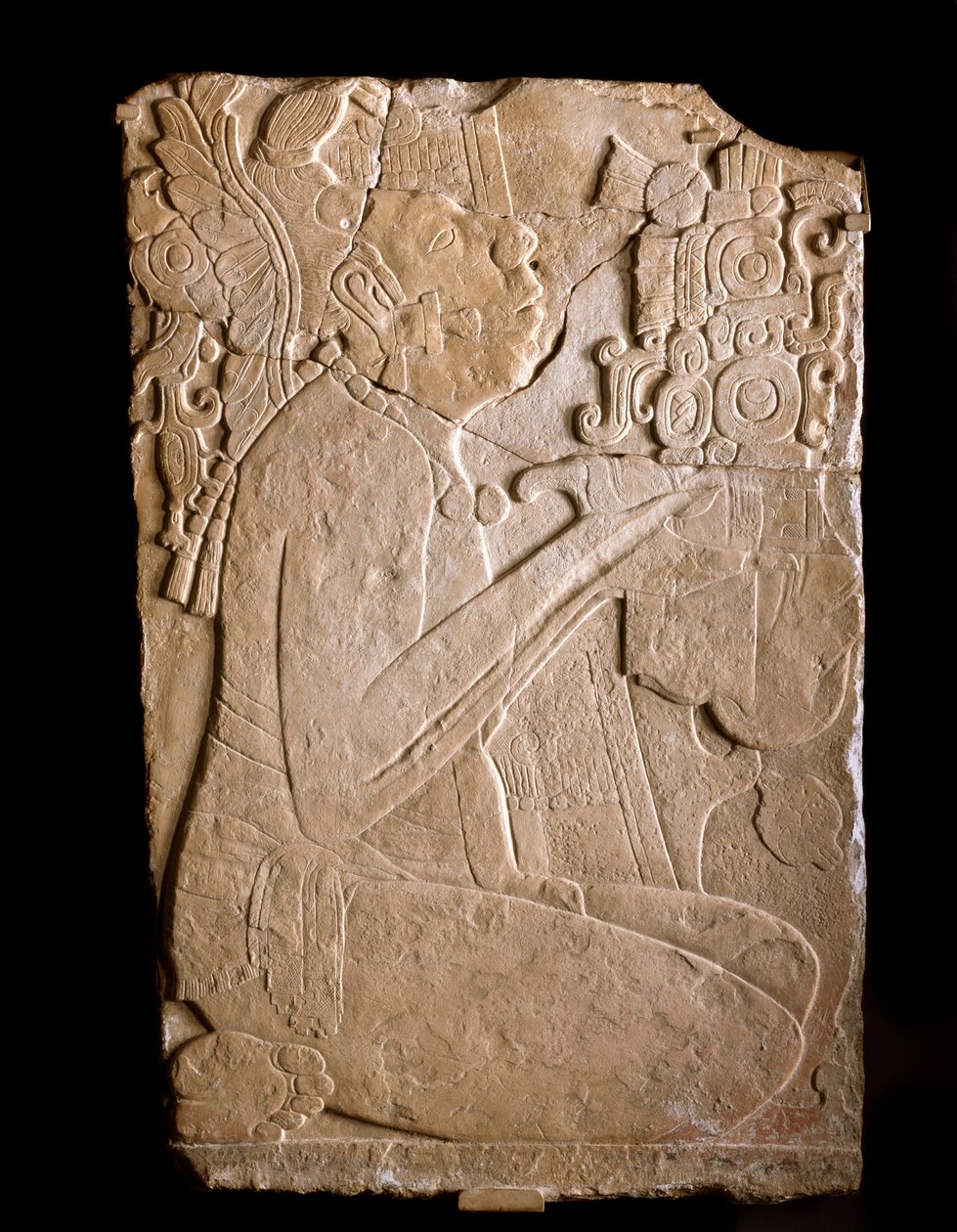 Sitzender Mann von einem Reliefpanel, 702-64 von Mayan