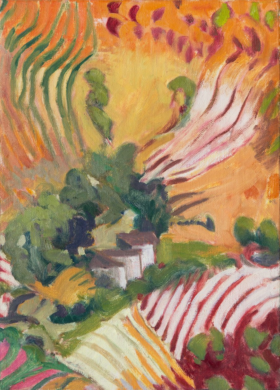 Italienische Bauernhäuser und Felder, Umbrien von Megan Williamson