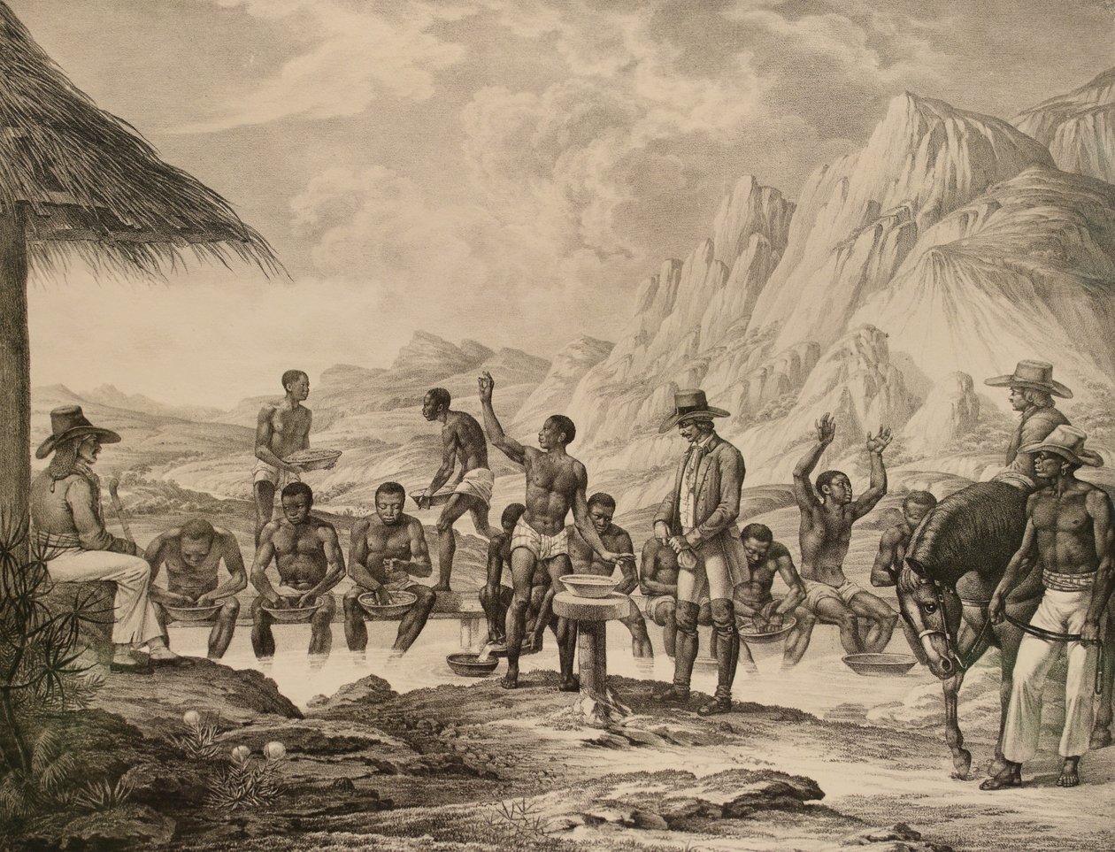 Das Waschen von Diamanten, Curralinho, 1823-1831 von Meier