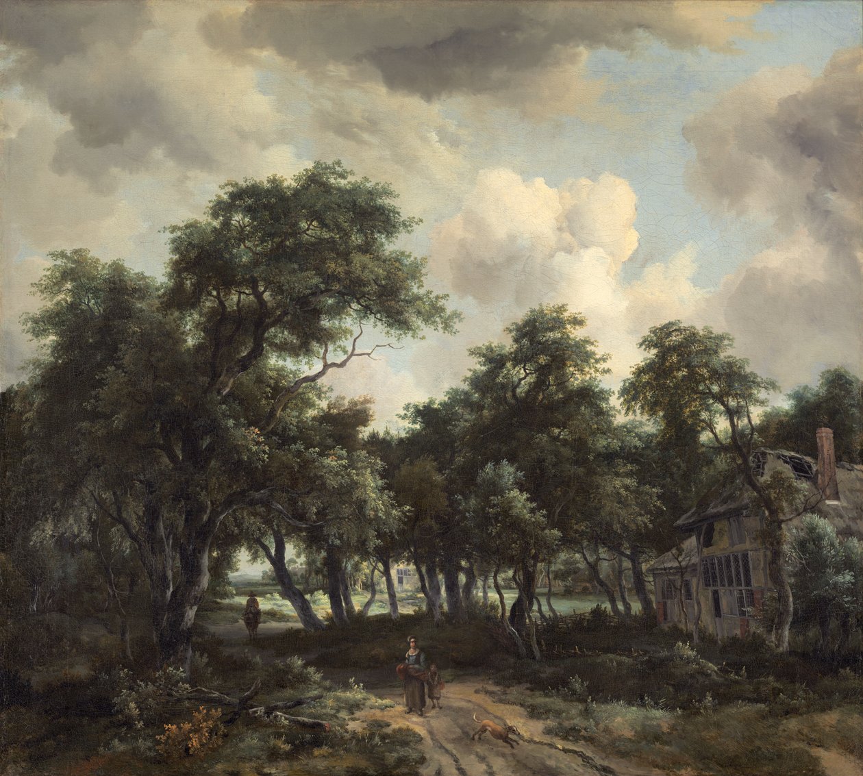 Hütte unter Bäumen von Meindert Hobbema