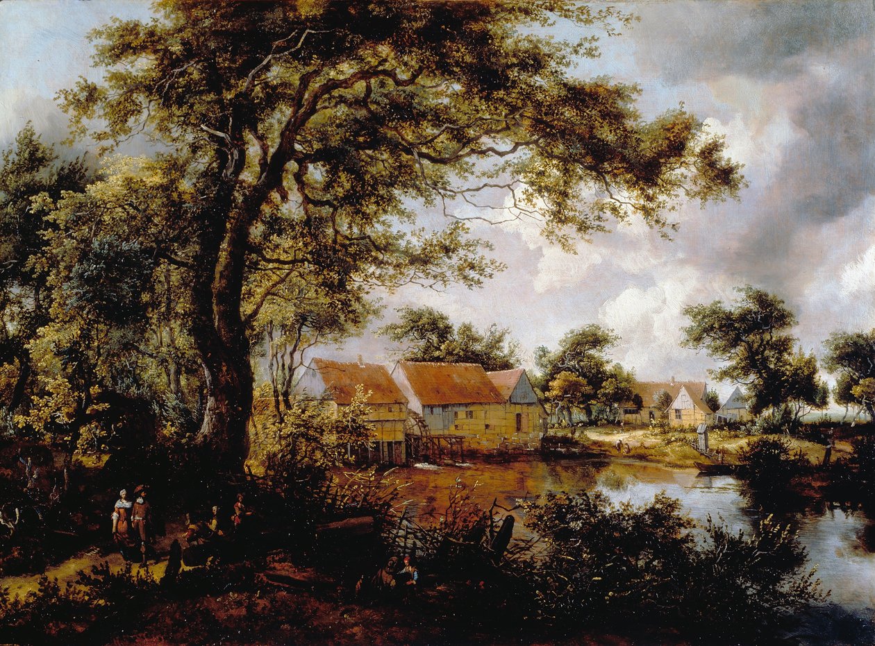 Waldlandschaft mit Wassermühle von Meindert Hobbema