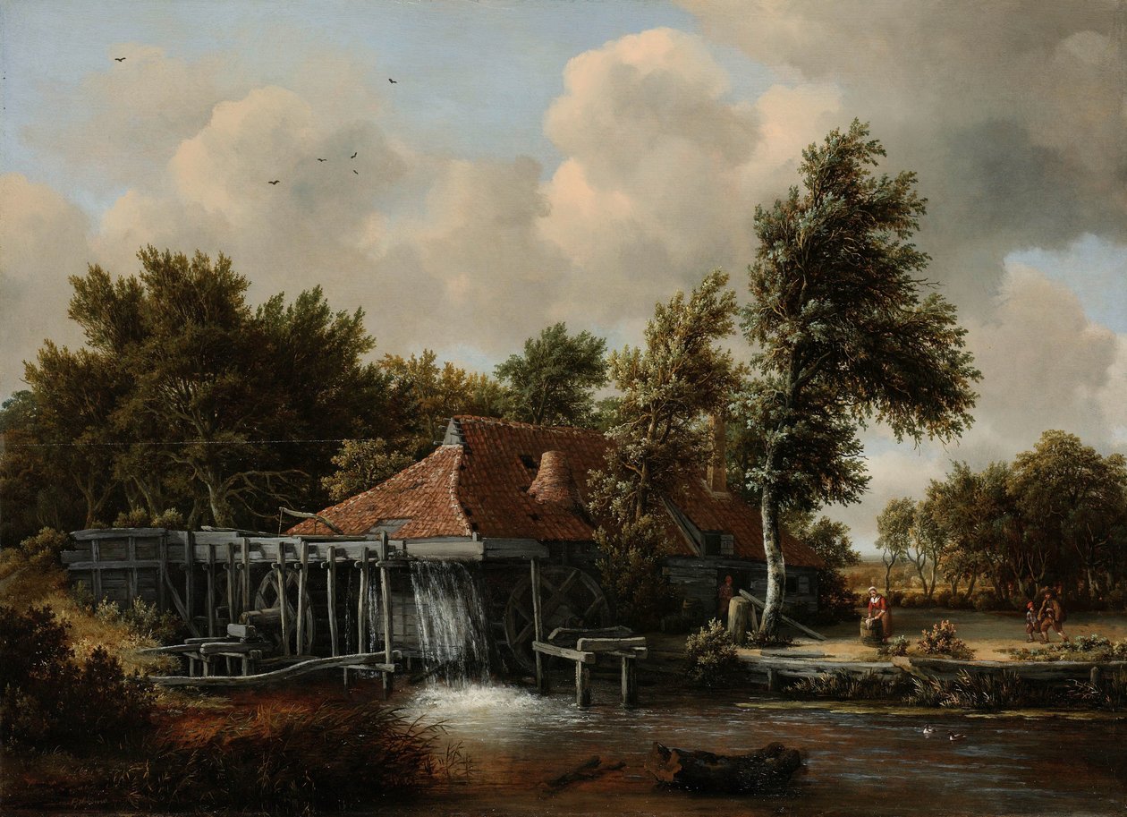 Eine Wassermühle von Meindert Hobbema