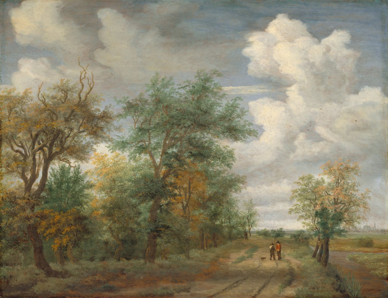 Waldlandschaft mit Figuren von Meindert Hobbema