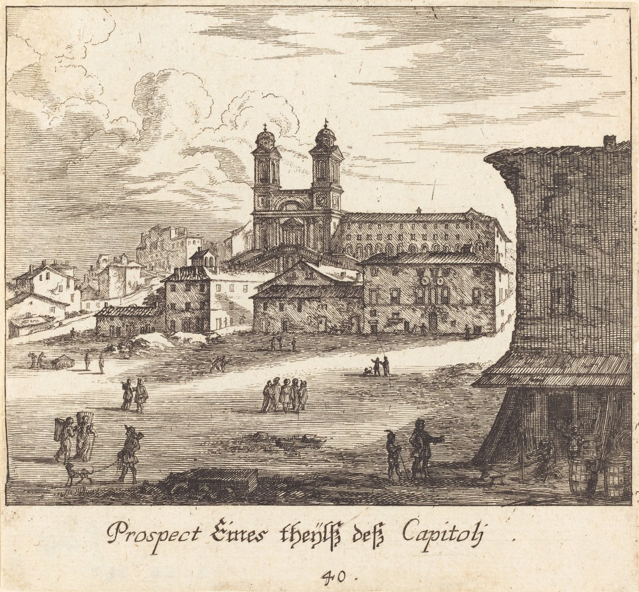 Stadtansicht von Melchior Küsel after Johann Wilhelm Baur