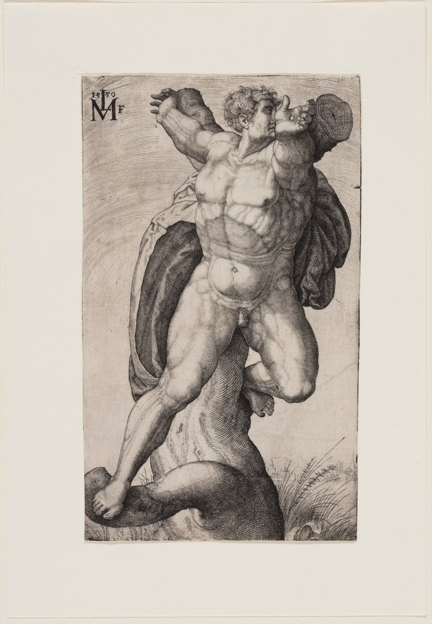 Ein gekreuzigter Mann (Haman) von Melchior Lorck