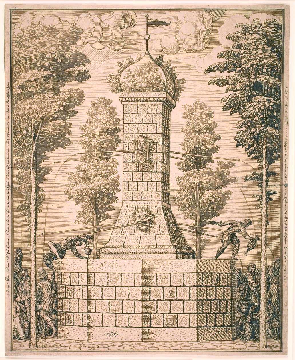 Brunnen mit Masken von Melchior Lorck