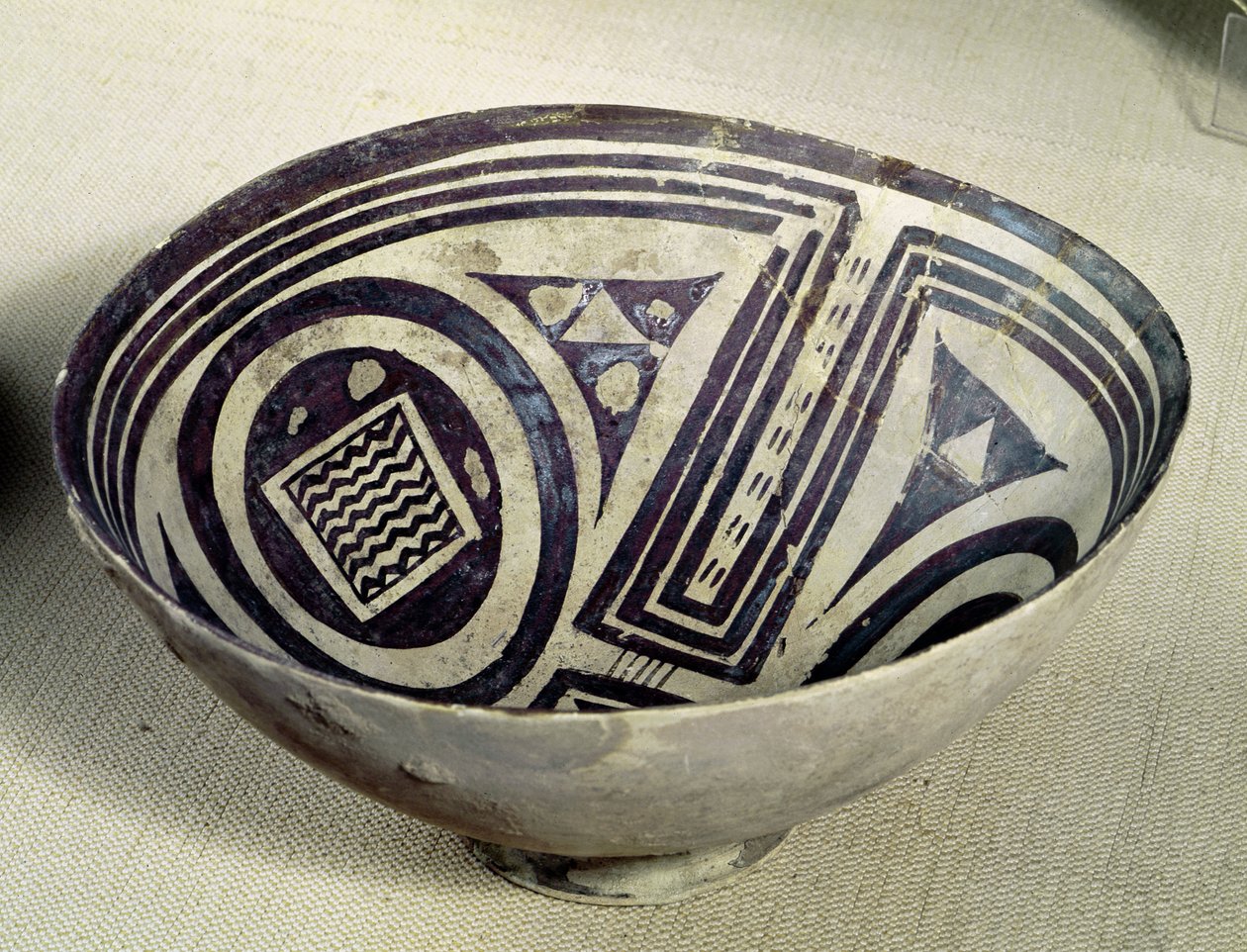 Schale mit geometrischem Muster, Stil I, aus Susa, Iran, 3100-3000 v. Chr. von Mesopotamian