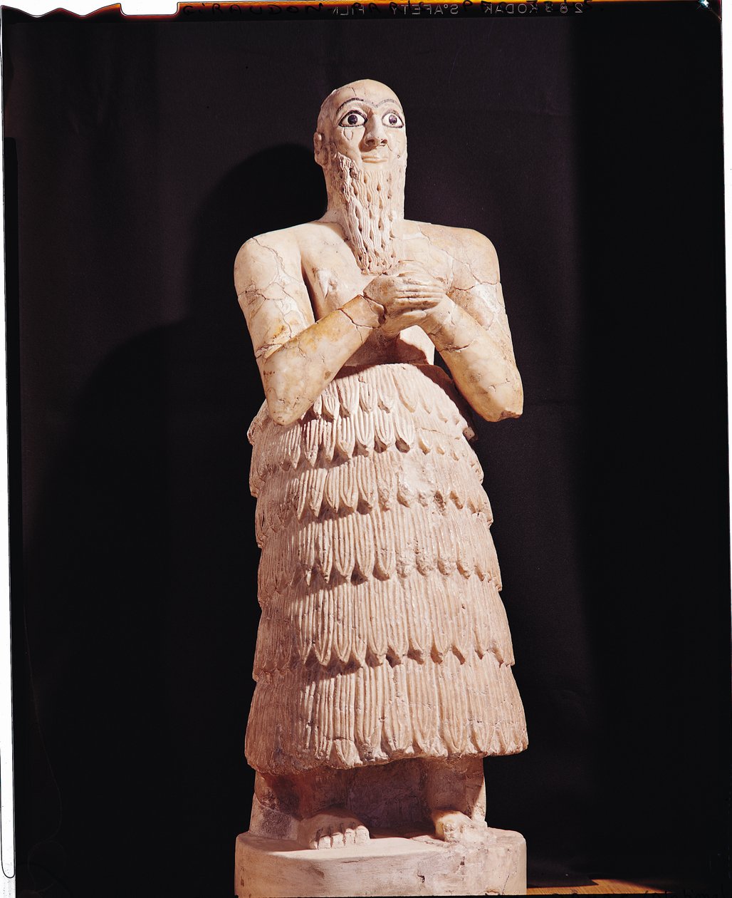 Statue von Itur-Shamagen, König von Mari, im Gebet, aus Mari, Mittlerer Euphrat, 2800-2300 v. Chr. von Mesopotamian