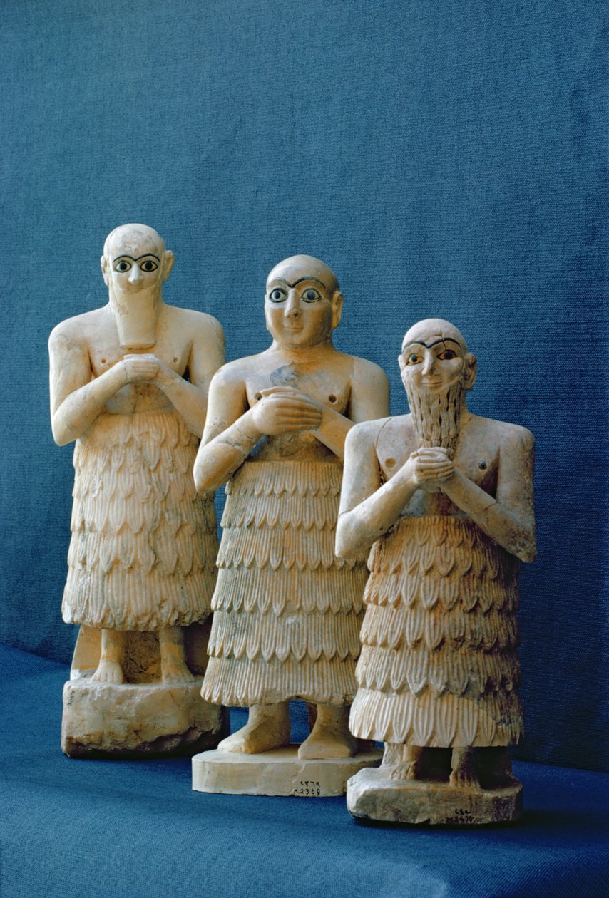 Votivfiguren ausgegraben in Nippur, Irak, ca. 2800 v. Chr. von Mesopotamian