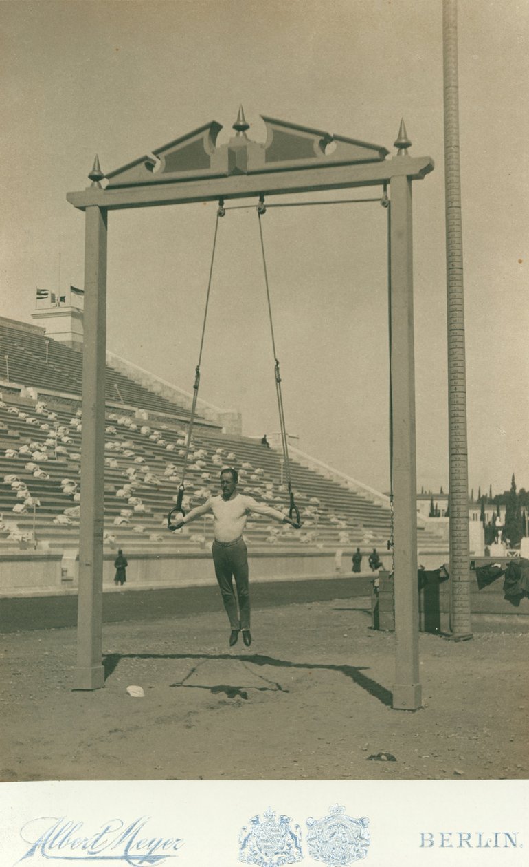 Olympische Spiele, 1896; der Athlet Herman Weingartner, Dritter an den Ringen von Meyer Albert