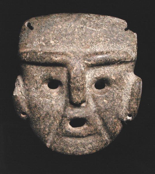 Maske, 300-100 v. Chr. (Grünstein) von Mezcala Mezcala