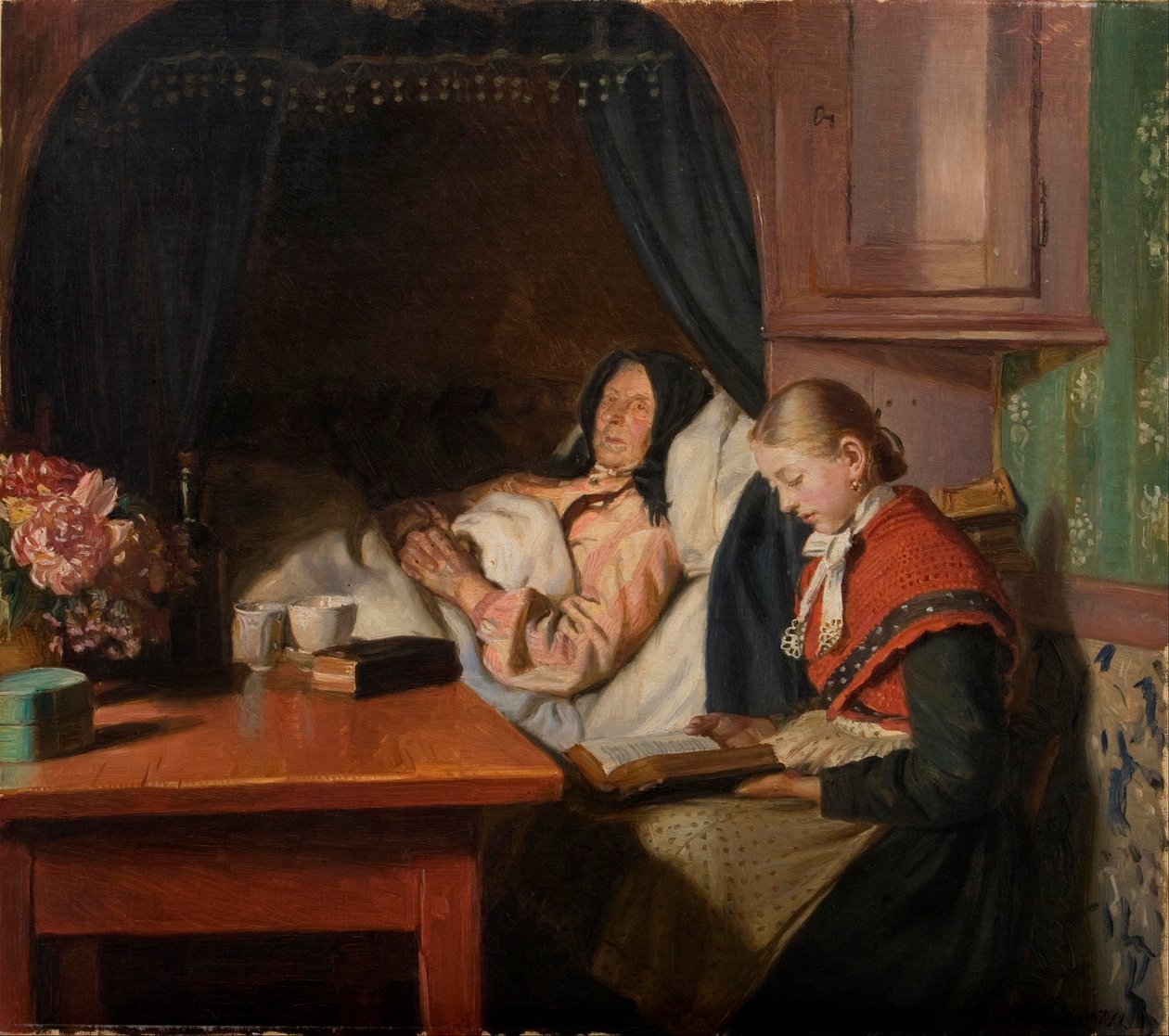 An einem Krankenbett von Michael Peter Ancher